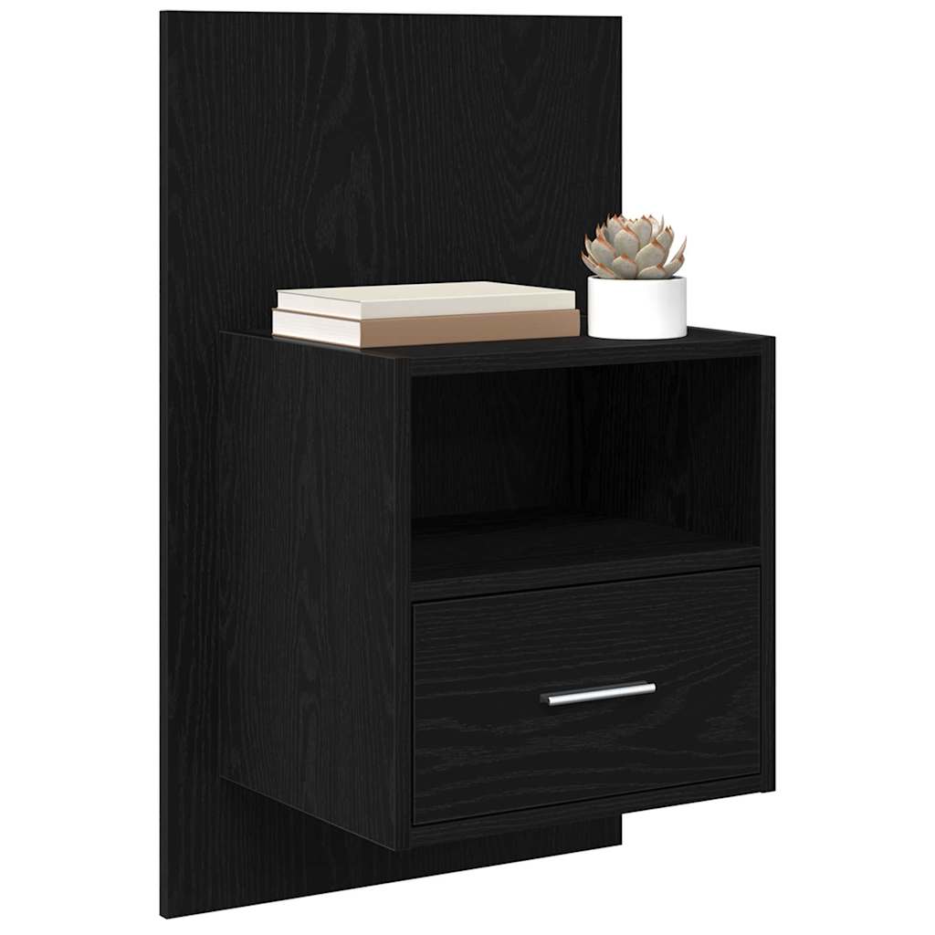 Bed Cabinet 2 pcs Black oak 48.5 x 32.5 x 80 cm Engineered wood